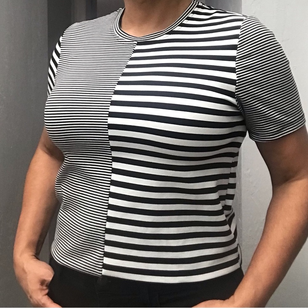 Hayden Los Ángeles top. Black and white stripe. Size Large (runs small).